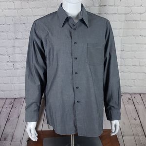 Van Heusen Size 17 Long Sleeve Button-down Shirt Broadcloth